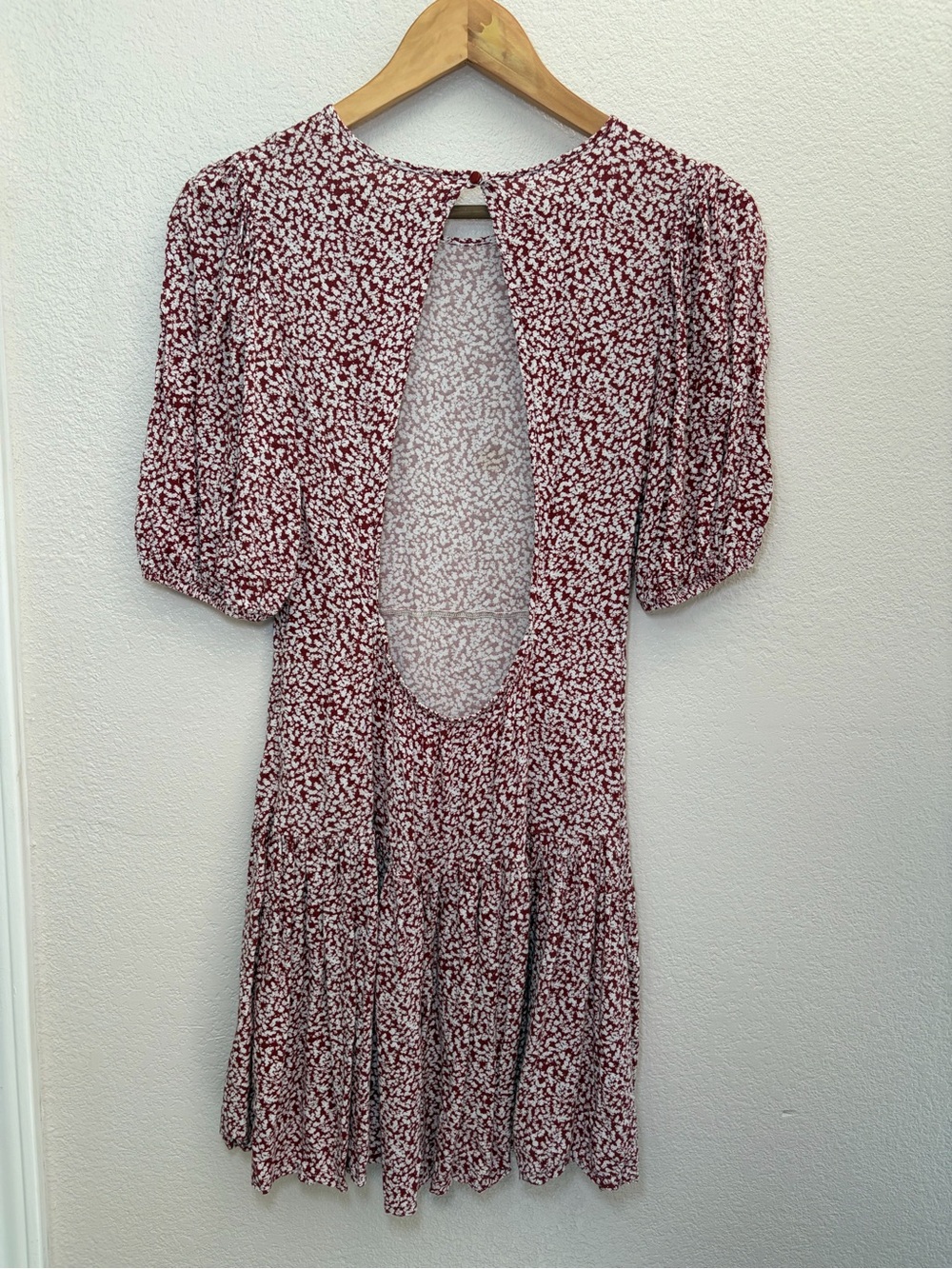 Free People Dancing In The Dark Mini Dress Pink Ditsy Floral Bohemian Dress S - Picture 9 of 15